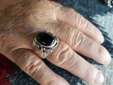 Black Onyx Sterling Silver Handmade Mens Ring