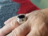 Black Onyx Sterling Silver Handmade Mens Ring