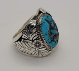 Natural Turquoise Silver Big Boy Mens Southwest Ring