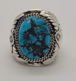 Natural Turquoise Silver Big Boy Mens Southwest Ring
