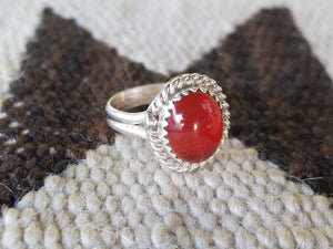 Southwest Sterling Carnelian Ladies Ring