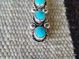 Three Stone Turquoise Silver Pendant